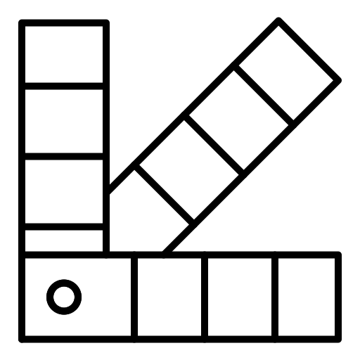 Icon für die verwendeten Materialien Travertin und Nussbaum.