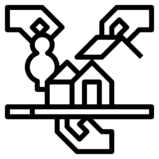 Icon für Projektumsetzung und Koordination von Innenarchitekturprojekten.