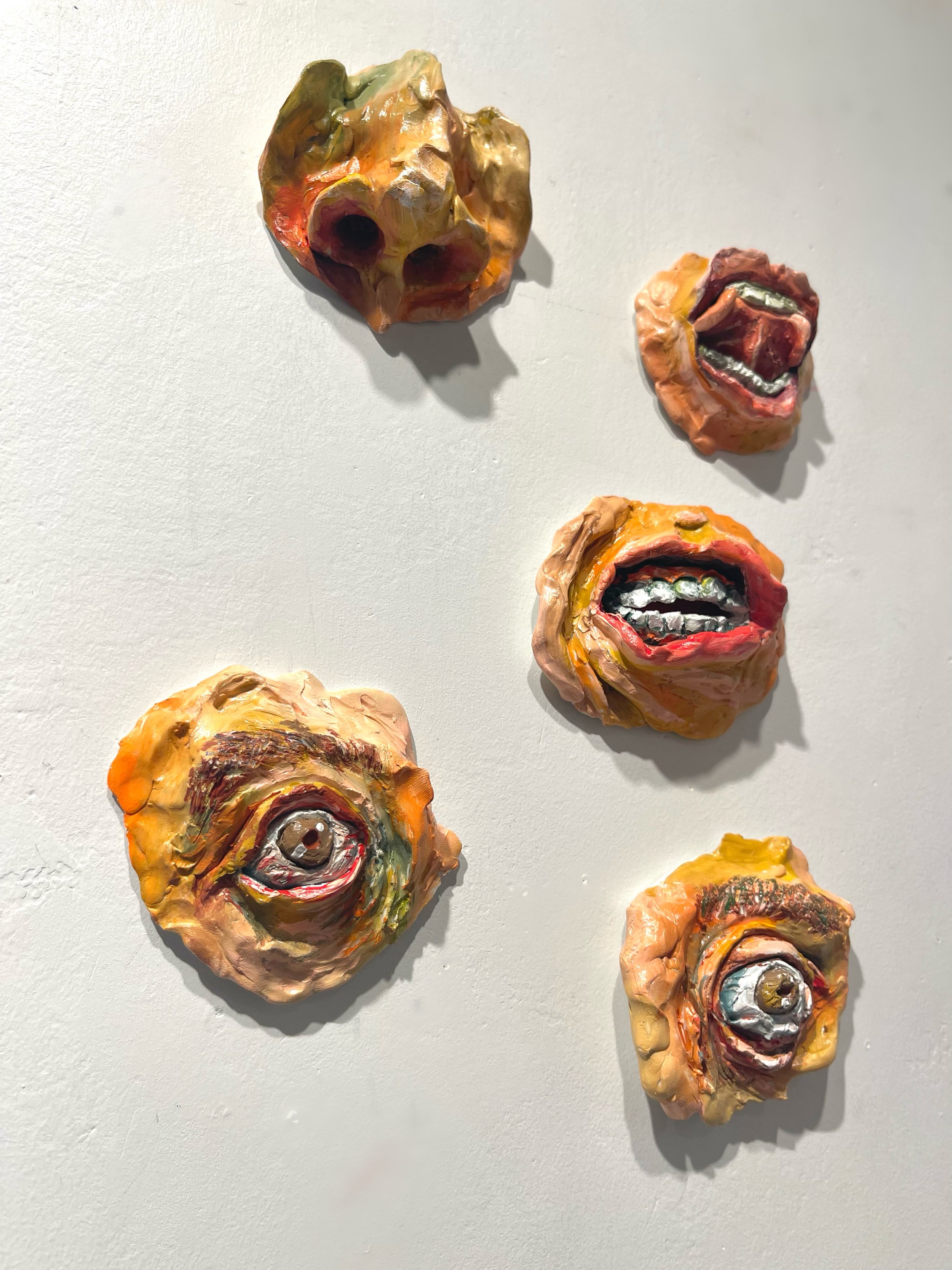 "Ugly Faces"- Acrylic on Clay