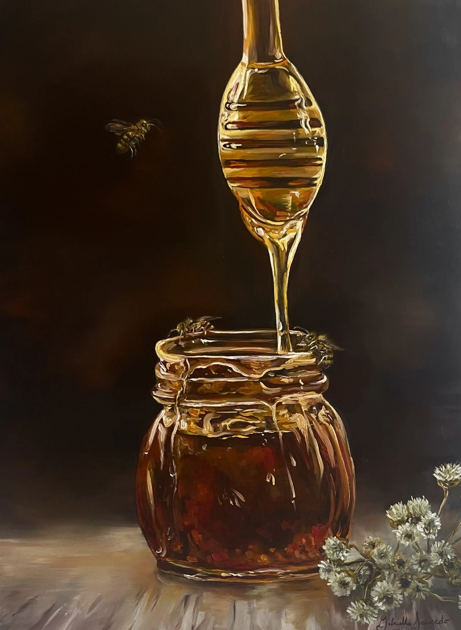 "Pooh's Honey"- Oil on wood panel