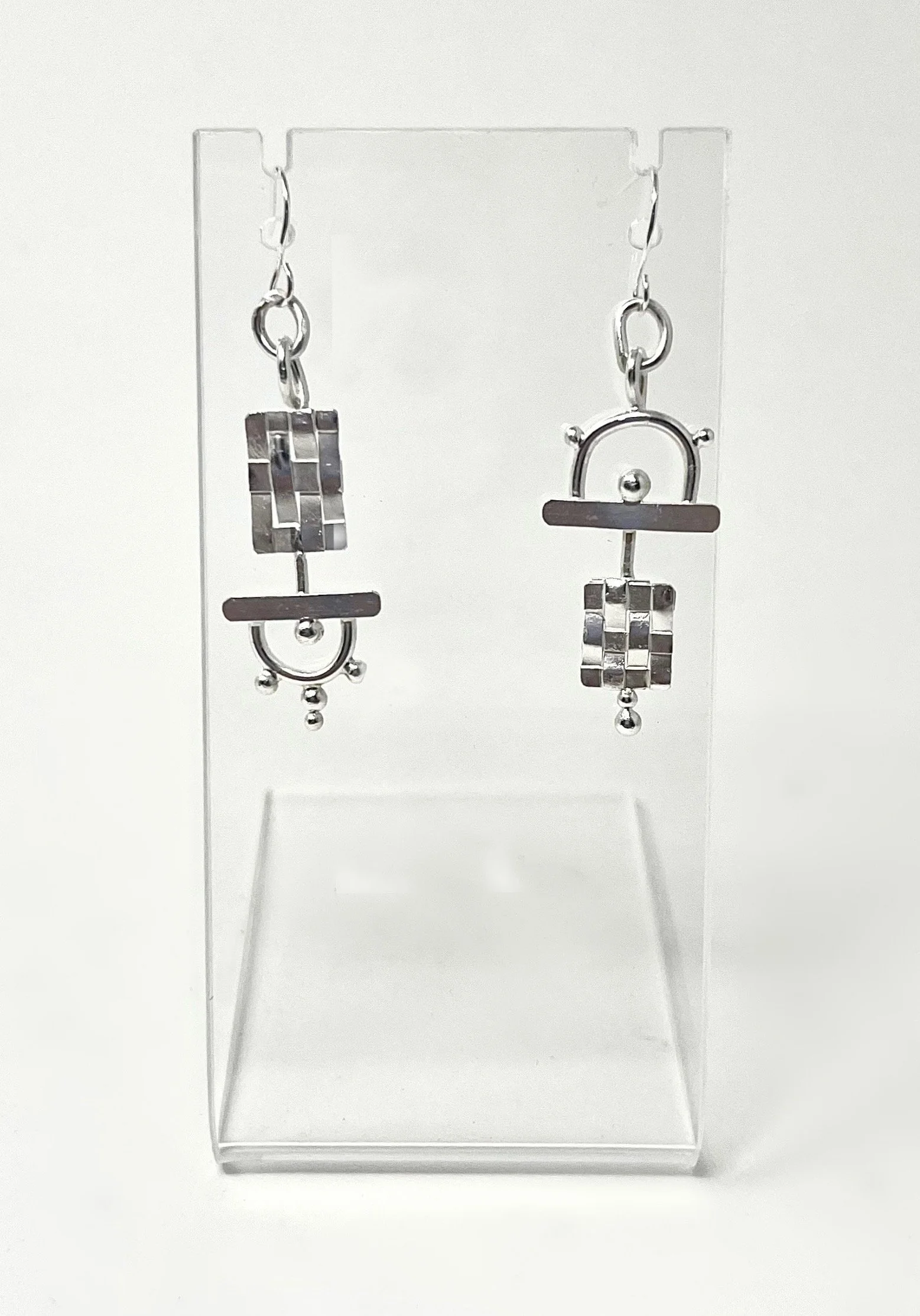 Silver Abstract Earrings