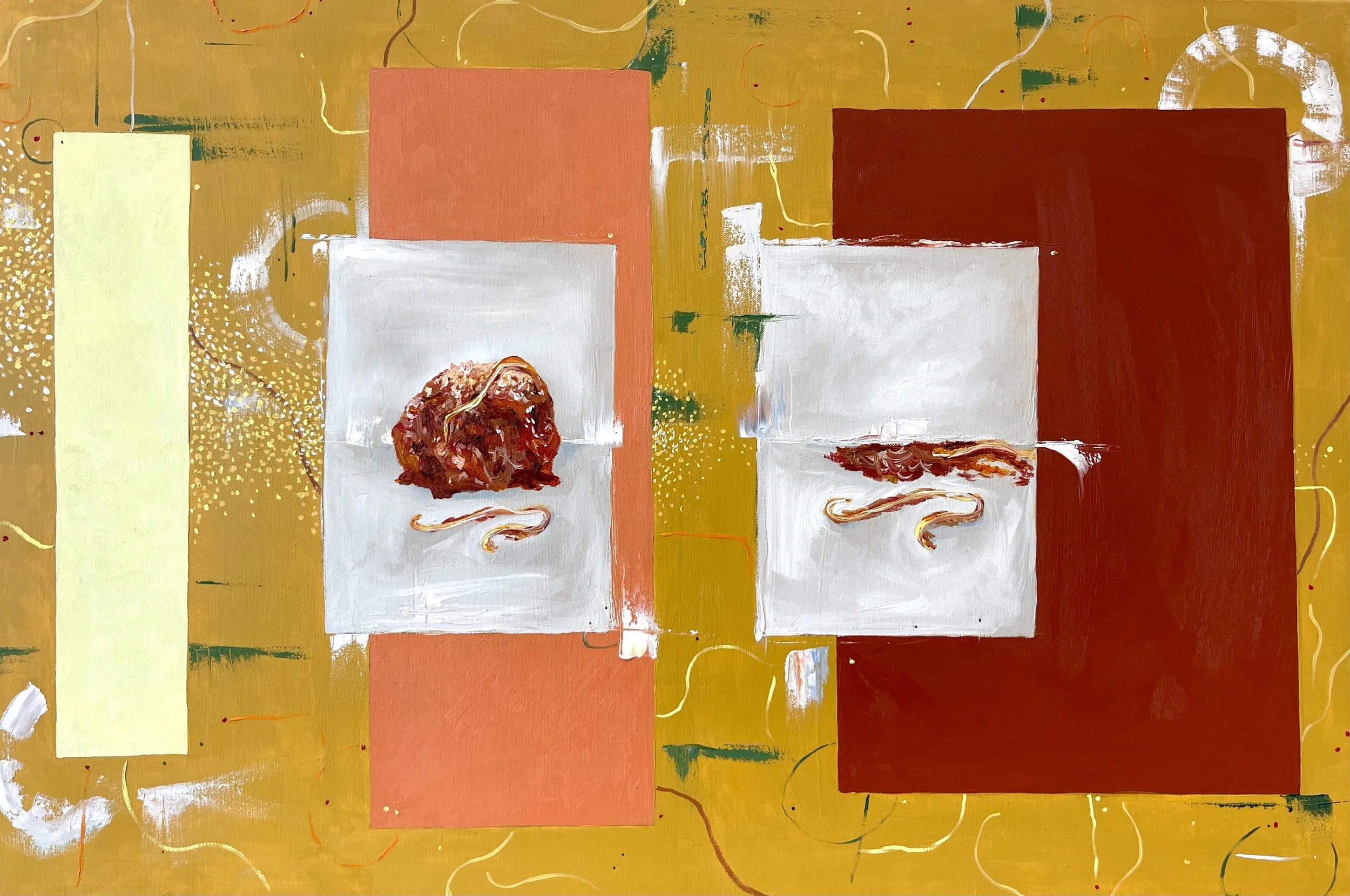 "My Poor Meatball"- Oil and acrylic on canvas