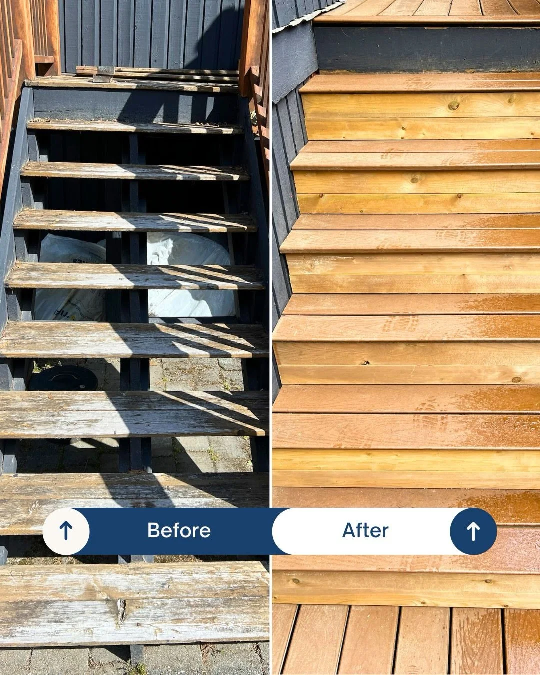 How are your stairs holding up this Whistler winter? ❄️🏔️

As the locals know, snow, ice and constant freeze-thaw cycles take a toll on exterior timber. By the end of the season, we often see rotten wood, soft spots and slick, weathered surfaces.

H