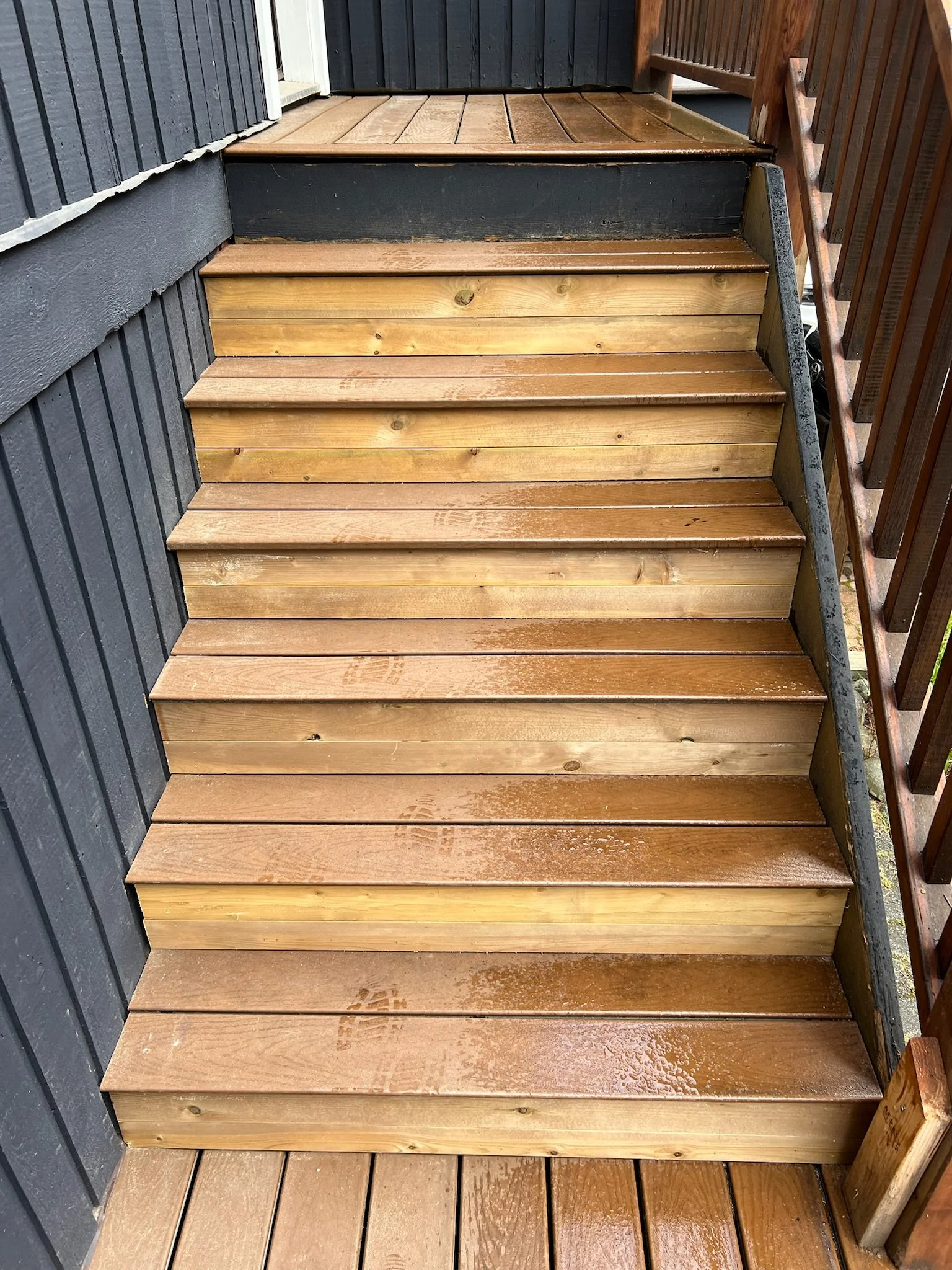 Outdoor Staircase with a fresh coating in Whistler