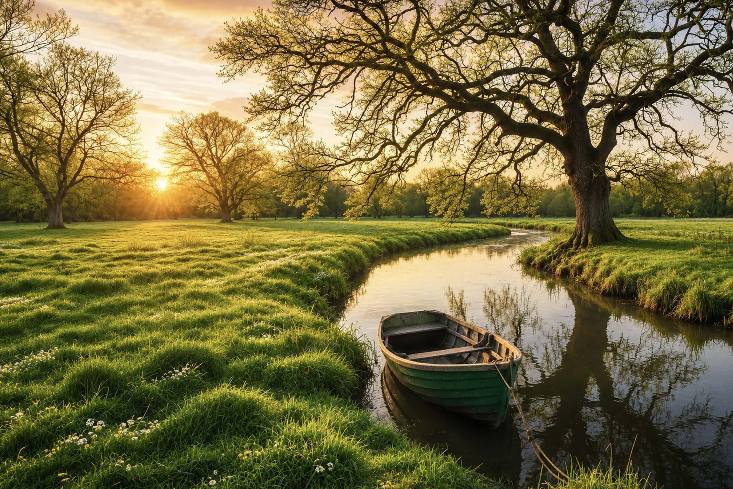 327 A Quiet Boat Waiting Beneath the Ancient Oak.jpg