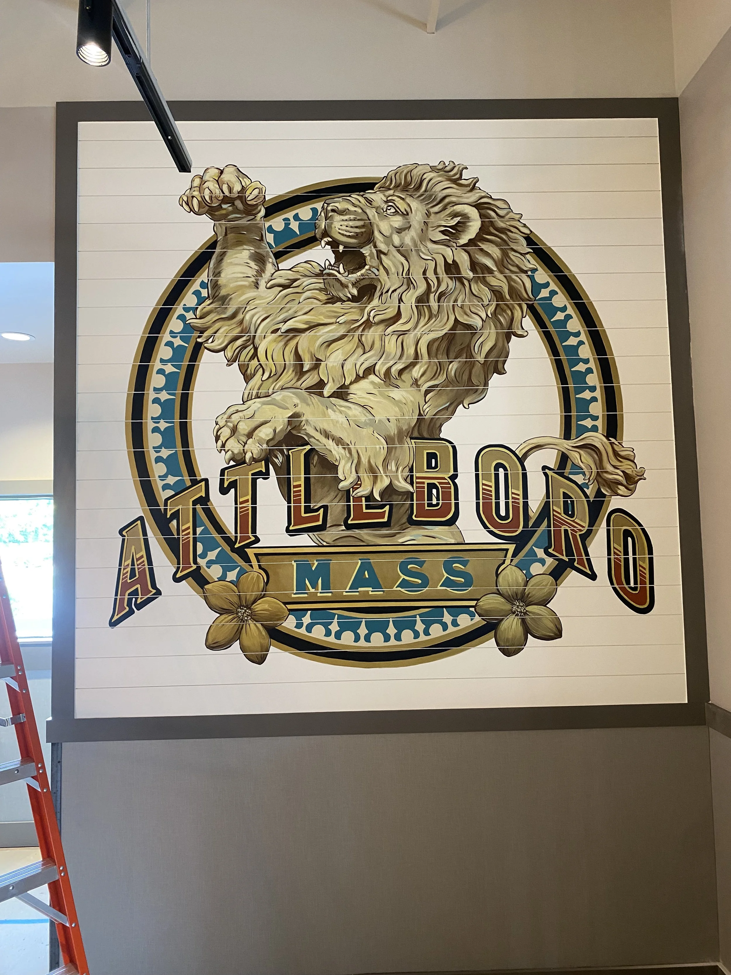 Attleboro MA. Mural  Designed & painted by Sarah G. Sheppard 
