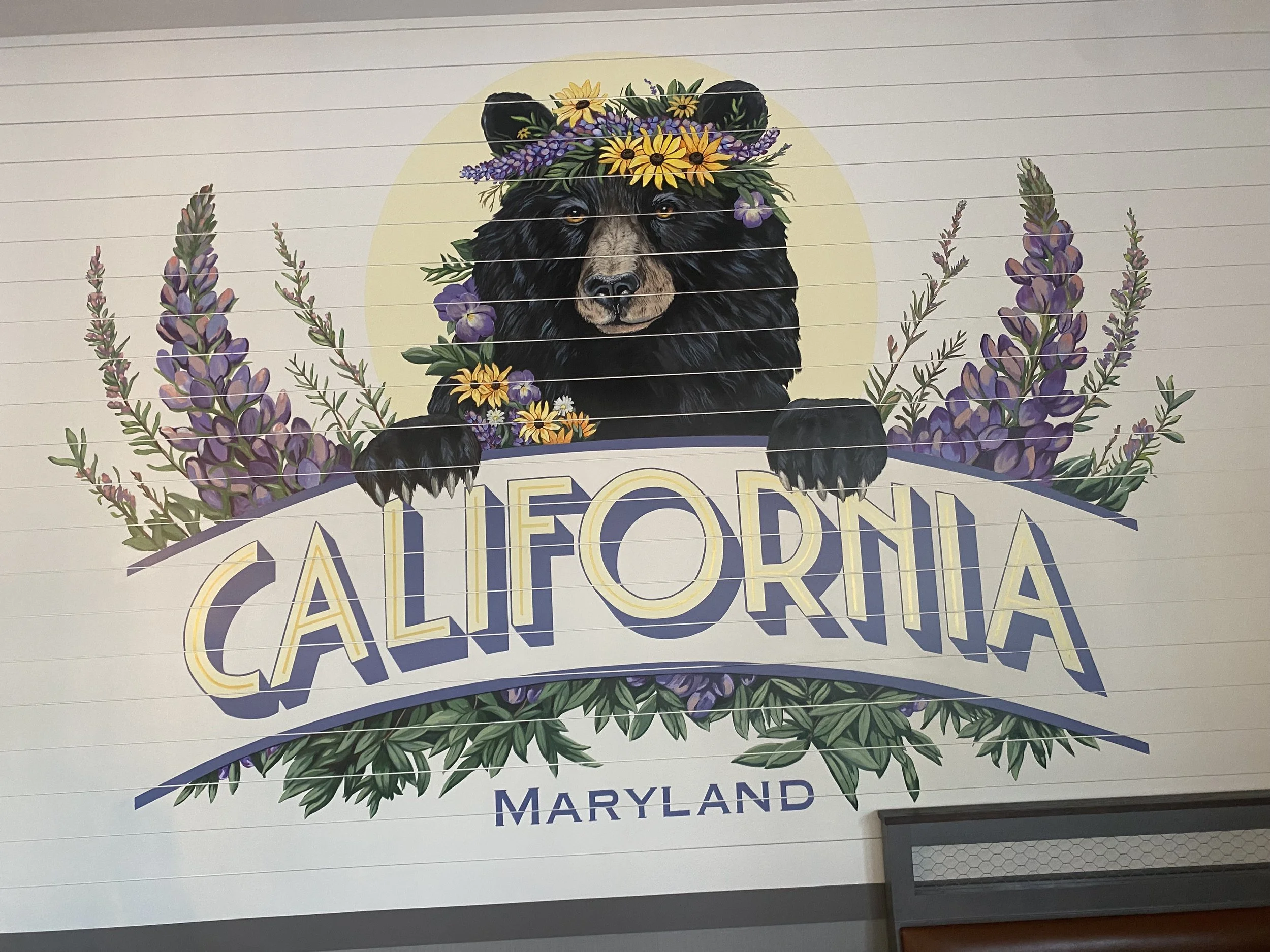California Maryland. Mural  Designed & painted by Sarah G. Sheppard 