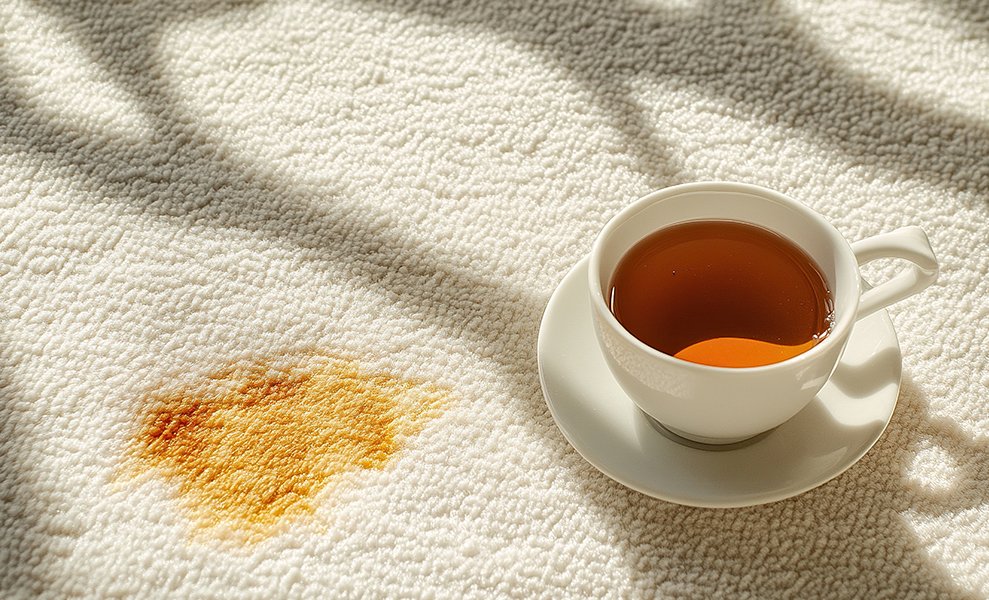 Tea stain on carpet