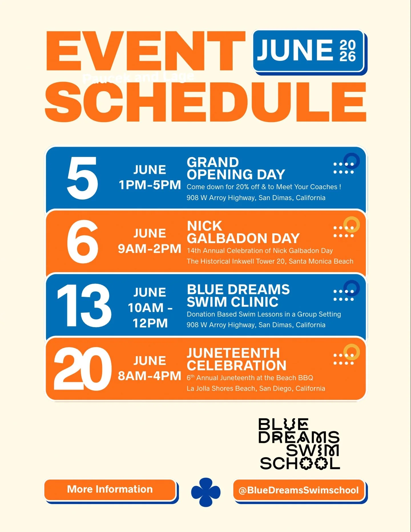 Our June 2026 Calendar is now LIVE! 

You&rsquo;ll be able to catch up with us throughout the summer at various events to answer your questions, book your lessons, &amp; just to meet us !

Thank you to our sponsors @beeandteamontclair , @legacyaquati