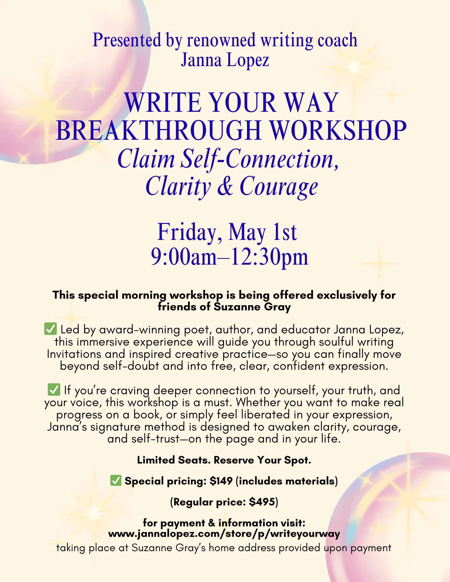 Write Your Way Breakthrough Workshop TAMPA, FLORIDA