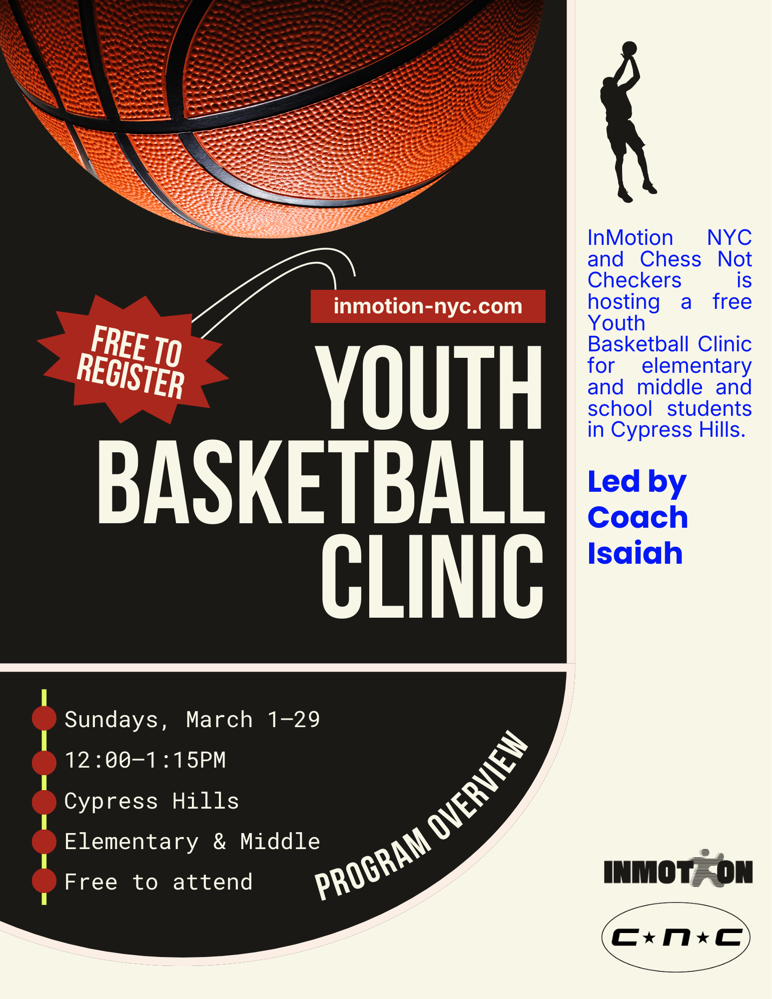 Free Youth Basketball Clinic – Cypress Hills