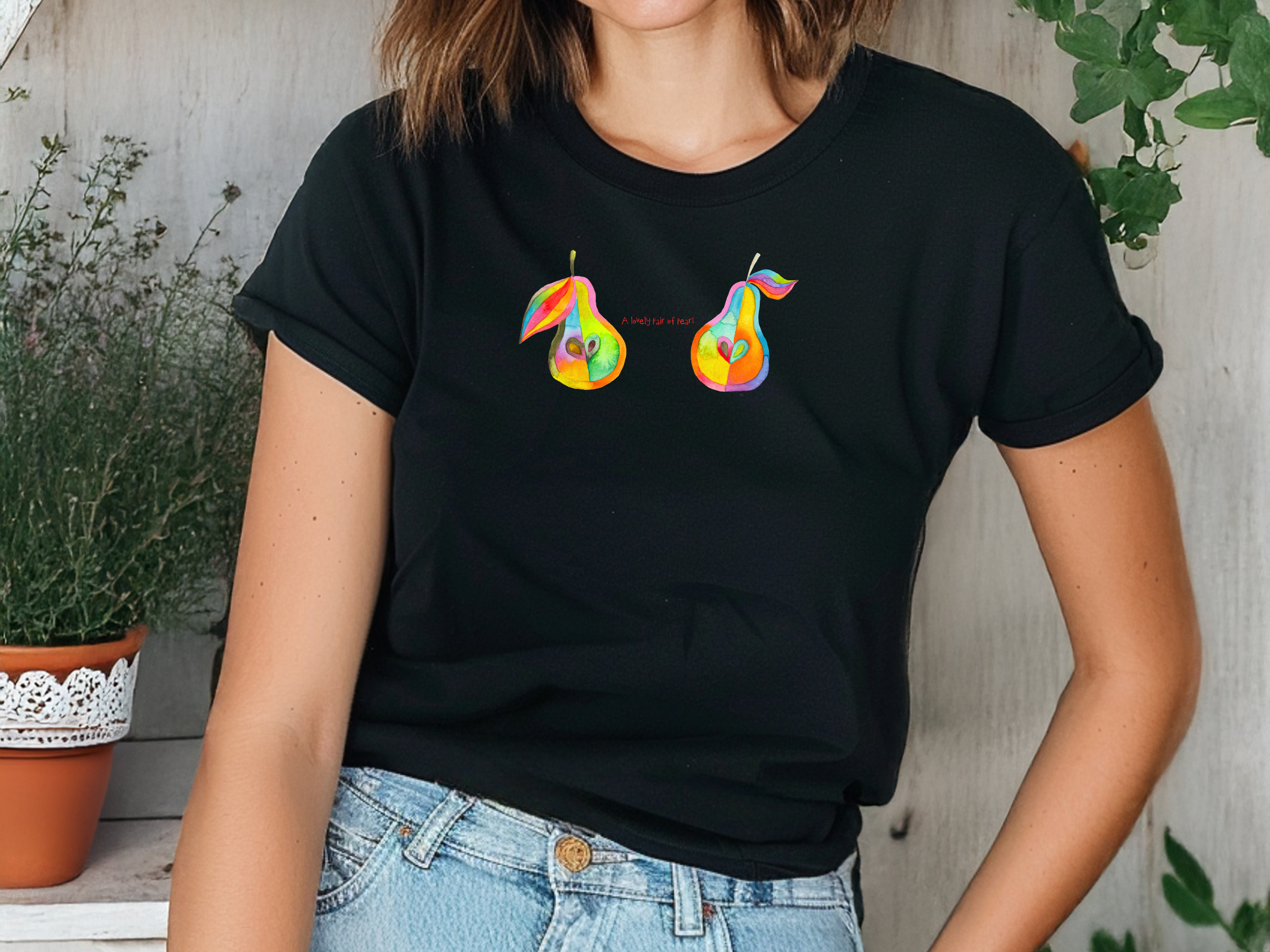 A Lovely Pair of Pears T-Shirt, Funny Fruit Tee, Gardener Gift, Garden Gift