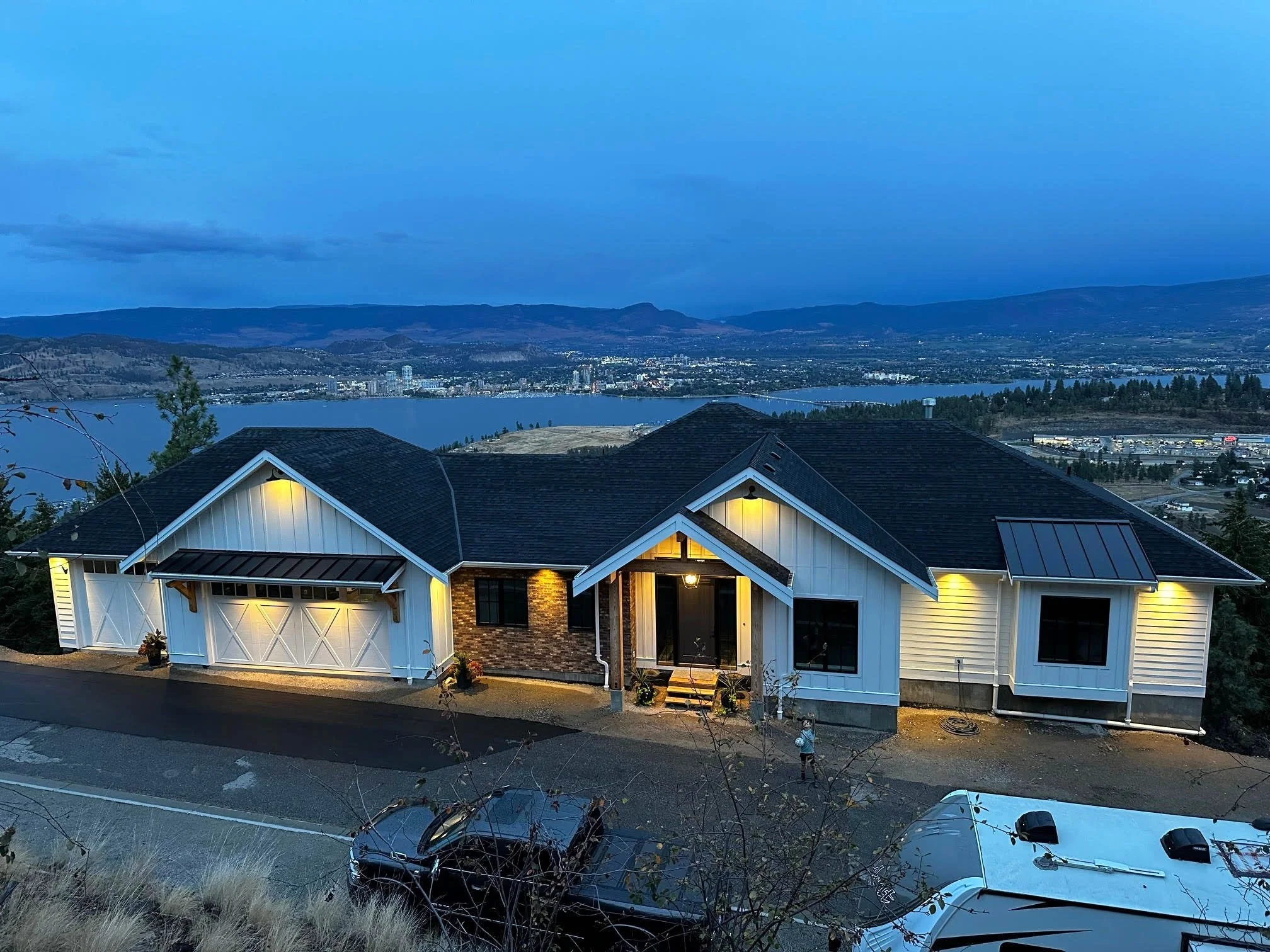 Exterior. Custom Home Build in Rose Valley, West Kelowna, BC by Pure Build Construction. 