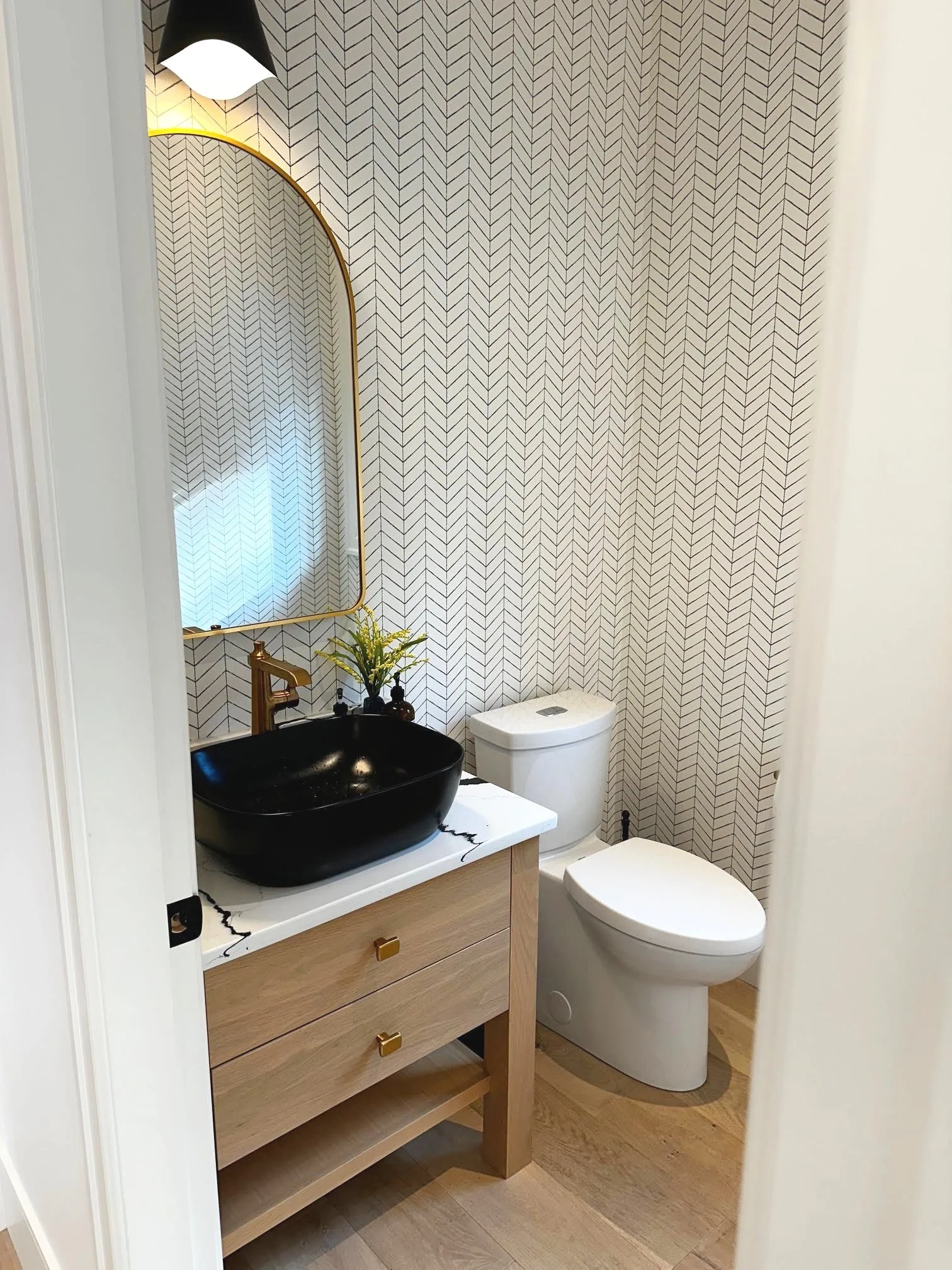 Powder Room/Half Bath. Custom Home Build in Rose Valley, West Kelowna, BC by Pure Build Construction. 