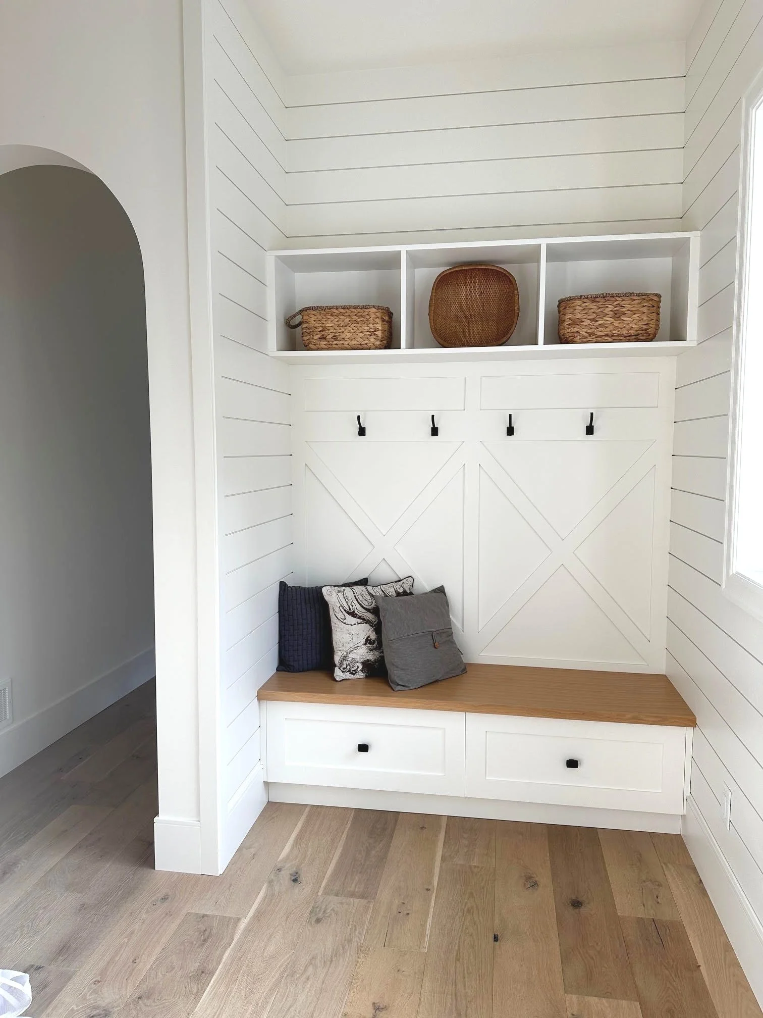 Mudroom. Custom Home Build in Rose Valley, West Kelowna, BC by Pure Build Construction. 