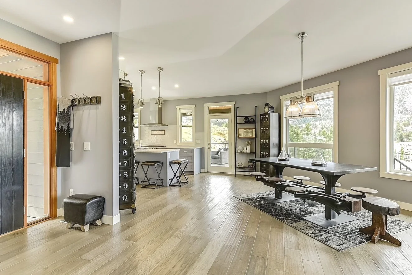 Dining Room. Custom Home Build on Upper Sundance Drive in West Kelowna, BC by Pure Build Construction.