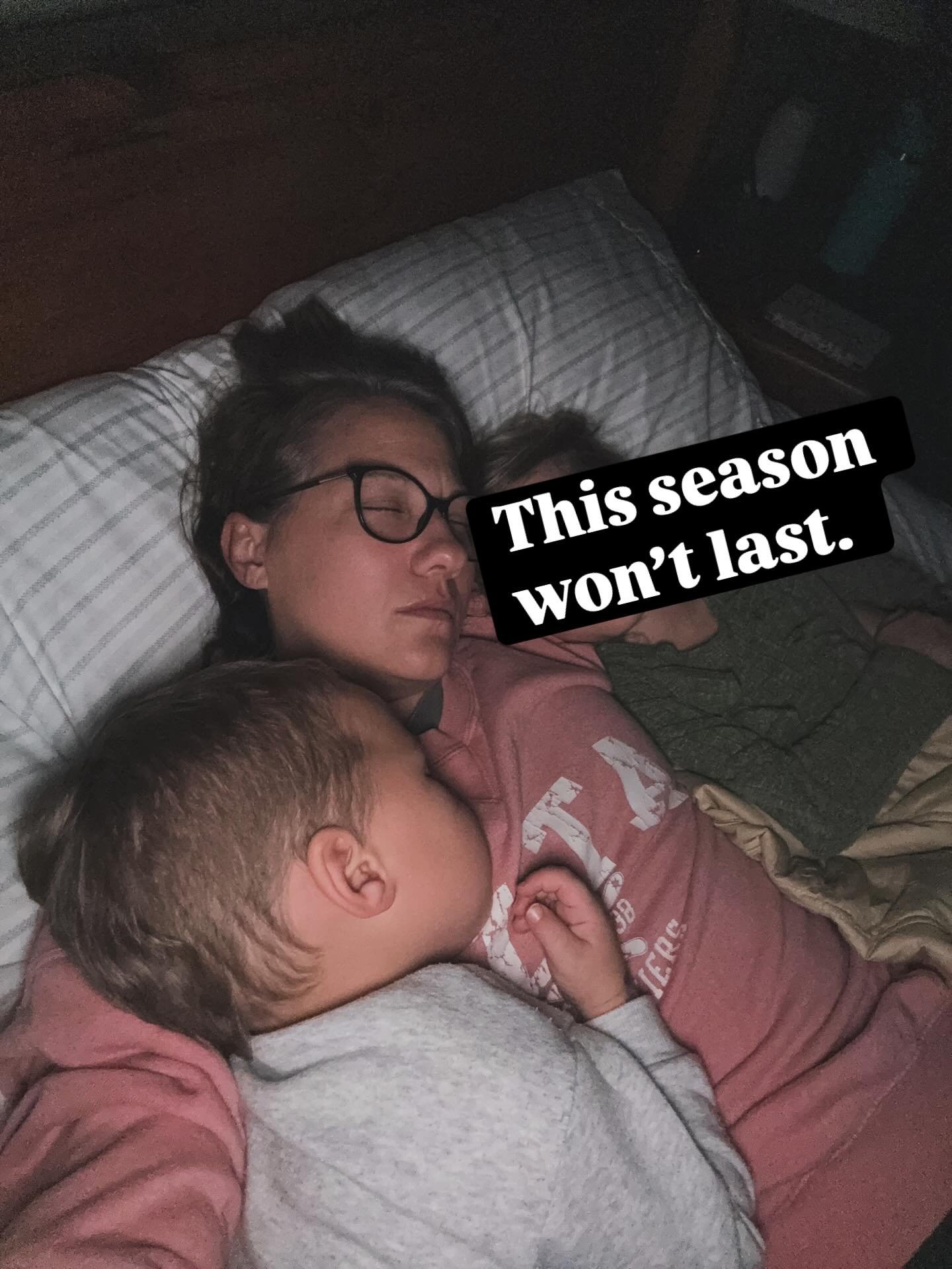 On the road has meant: shared beds, sleepy bodies, &amp; extra snuggles.

I know one day they won&rsquo;t crawl in.

They won&rsquo;t need me the same way.

They won&rsquo;t fit like this.

Leadership taught me to move fast.

Motherhood teaches me to