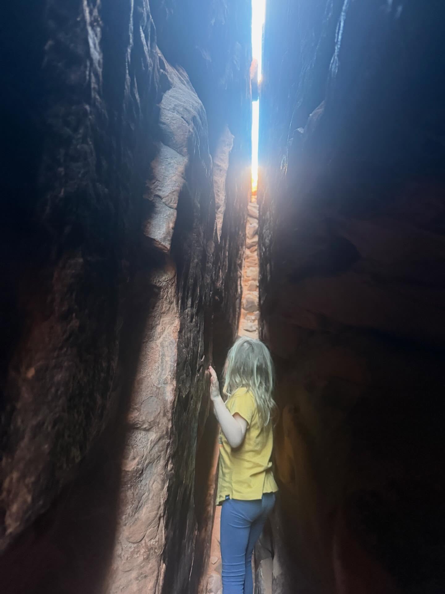My daughter asked me to go into the canyon with her.

So I followed her in.

When it got tight and uncertain, she paused and said
&ldquo;I don&rsquo;t think I want to keep going.&rdquo;

So we turned back.

I could tell she was a little disappointed.