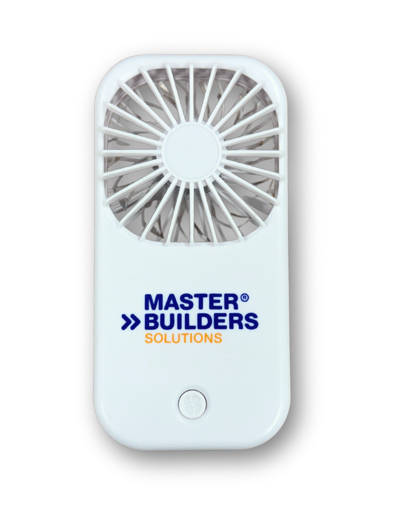 MBS White Hand Held Fan