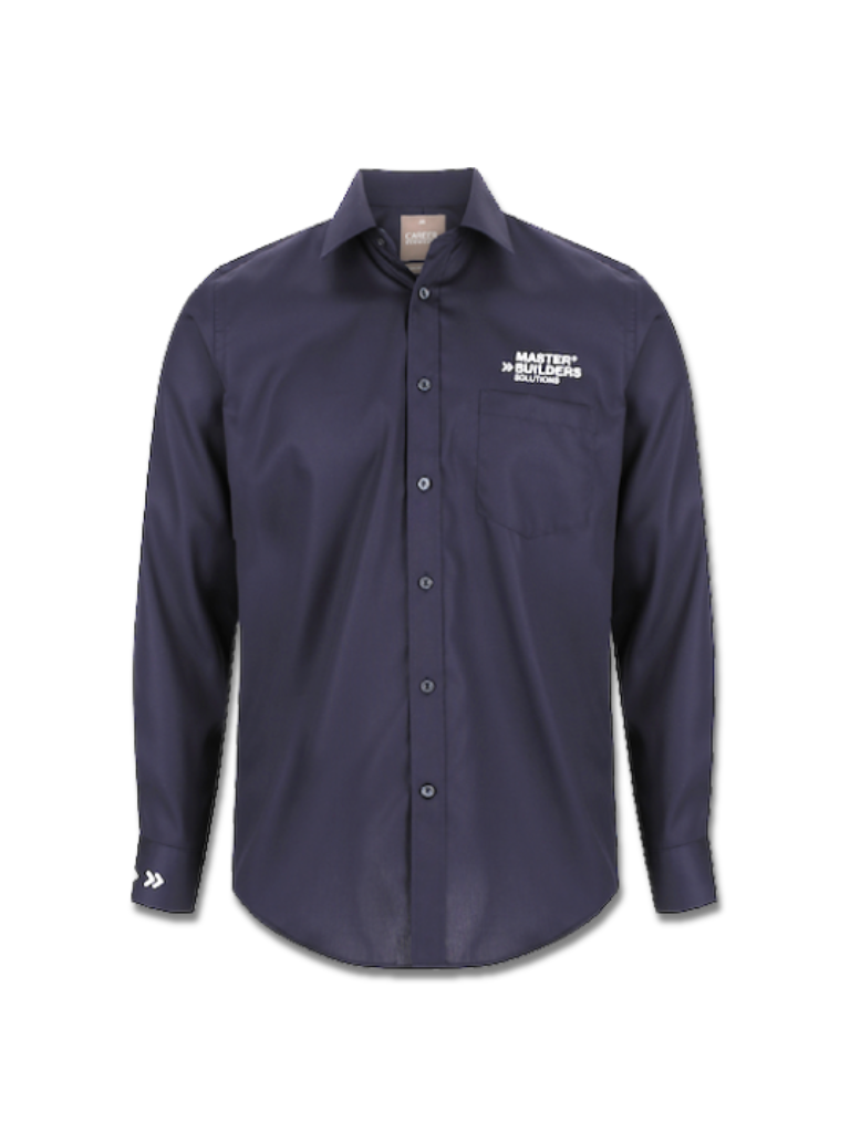 MBS Mens Gloweaver Navy Business Shirt