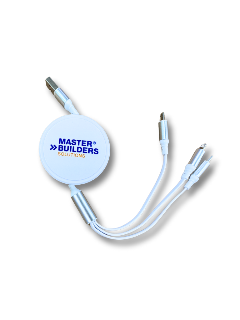 MBS White 3-in-1 Telescopic Charging Cable