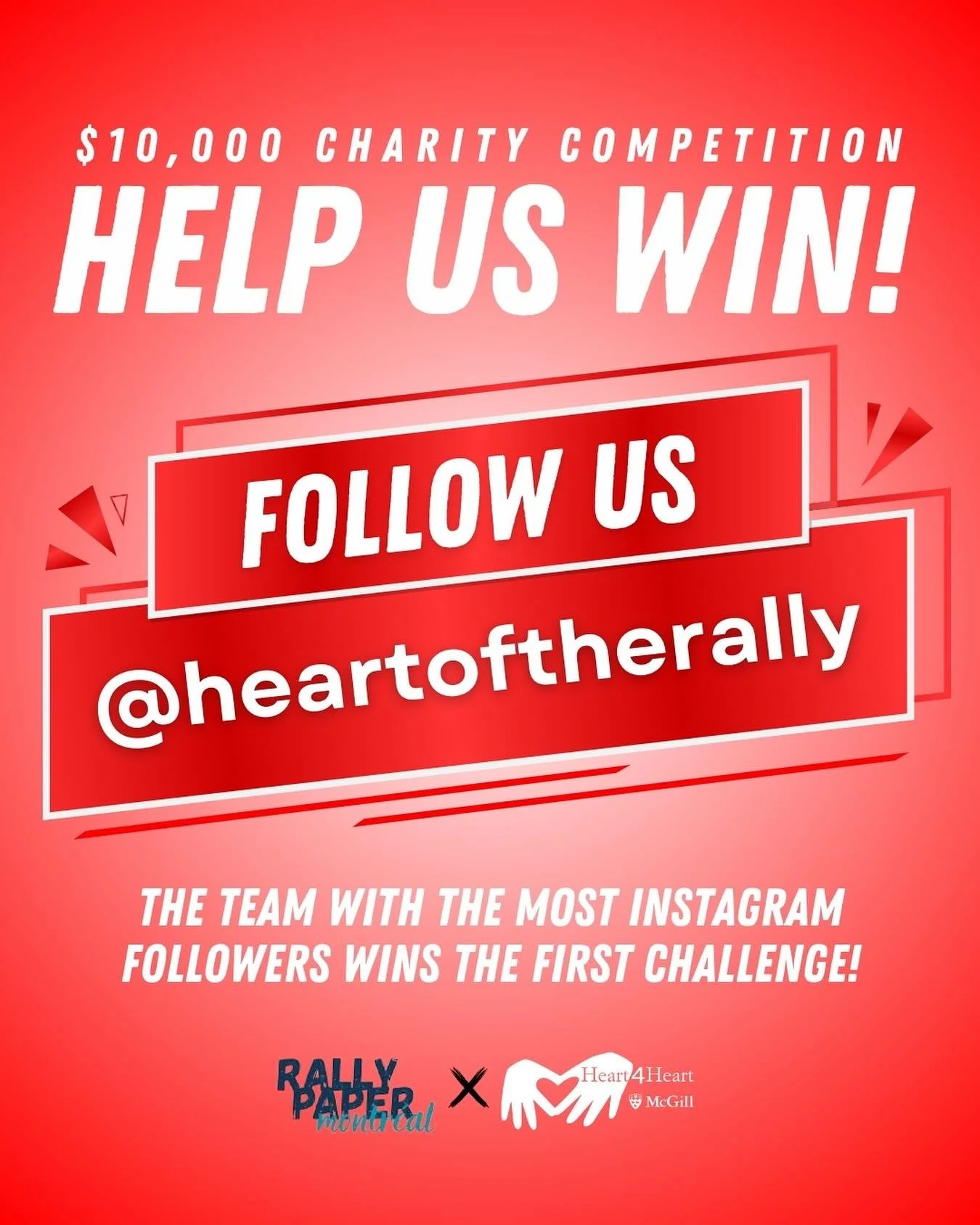 WE ARE ON COUNTDOWN ⏳⏳⏳ Be sure to give @heartoftherally a follow to help us win the first challenge!

Be sure to also fill out the link in our bio to help take part in more challenges.

Share with your friends, peers, and others to help get our foll