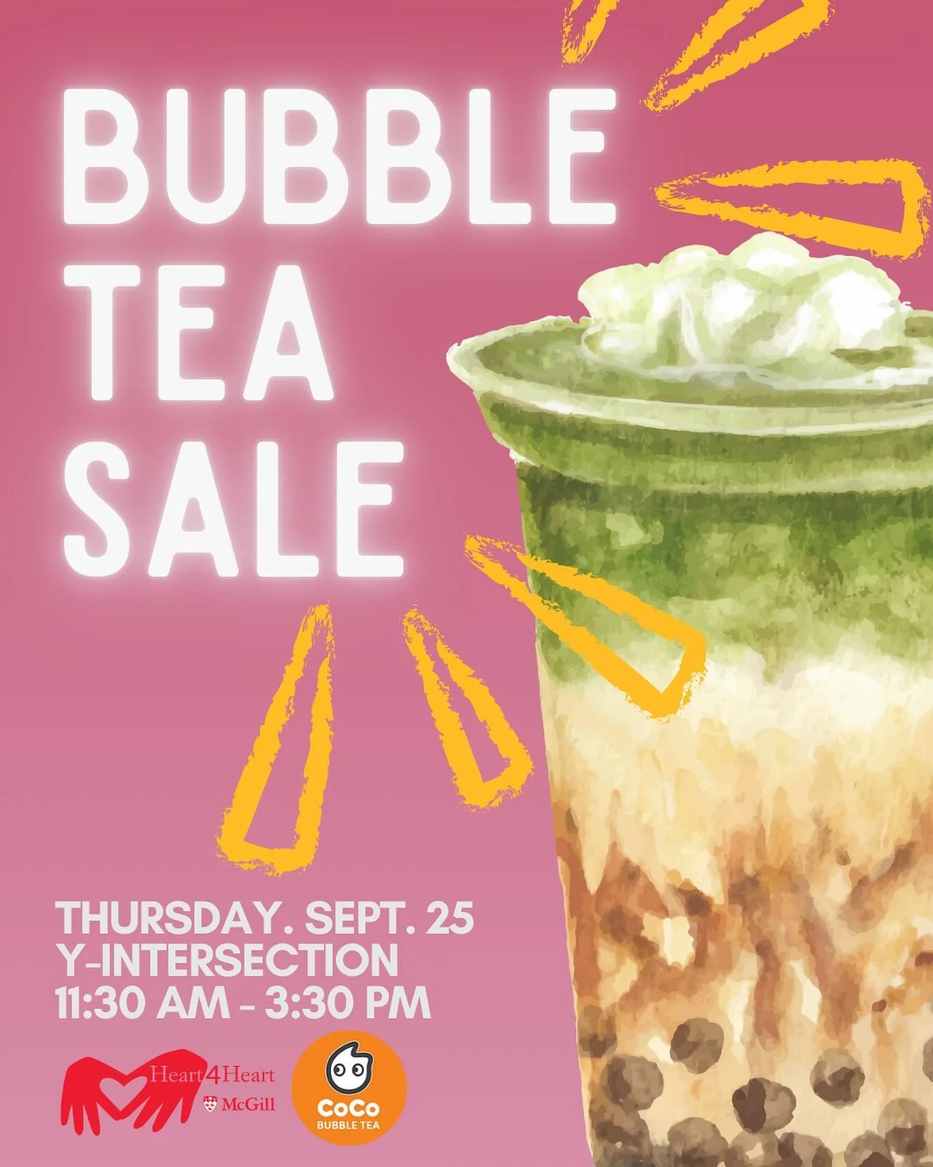 End of summer with one of the BEST refreshers there is: Bubble Tea 🧋🧋🧋 You can find us at the Y-Intersection to purchase Bubble Tea!

📍Y-Intersection
⏰11:30 am - 3:30 pm
🗓️17 Thursday, September 25th