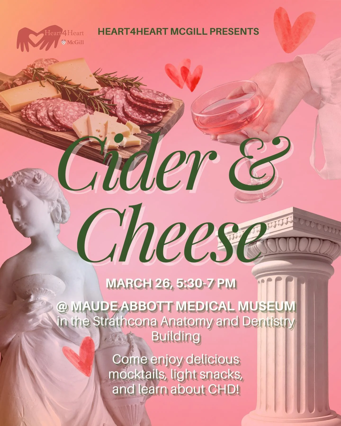 Join us for our cider &amp; cheese night! 🥂

It&rsquo;ll be a super fun evening of getting to see McGill&rsquo;s very own Maude Abbott Medical Museum, with an introduction from the director, Dr. Richard Fraser, some delicious apple cider, cheese, an