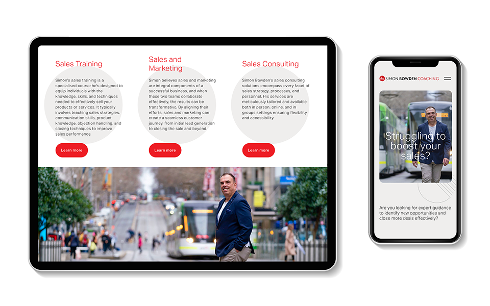 Simon Bowden Coaching website, designed by The Brand Advisory