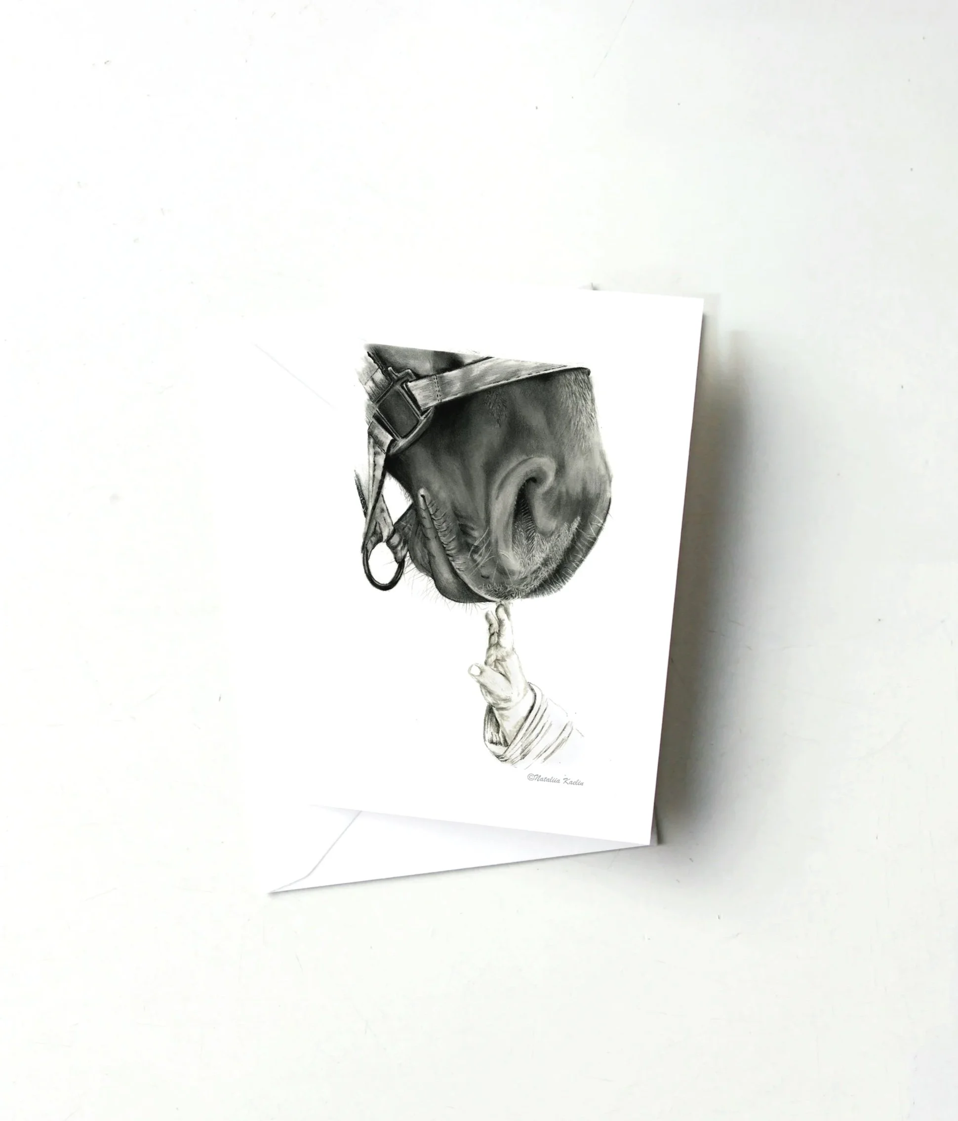 First Touch - Graphite Illustration - Greeting Card or Print