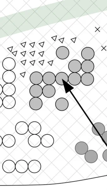 Planting plan diagram showing spatial arrangement of native plant groupings