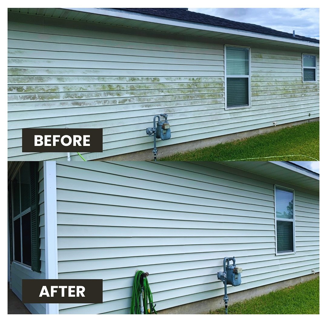 Tired of looking at green nasty siding? Give us a call or visit our website at FlawlessCleanWashing.com