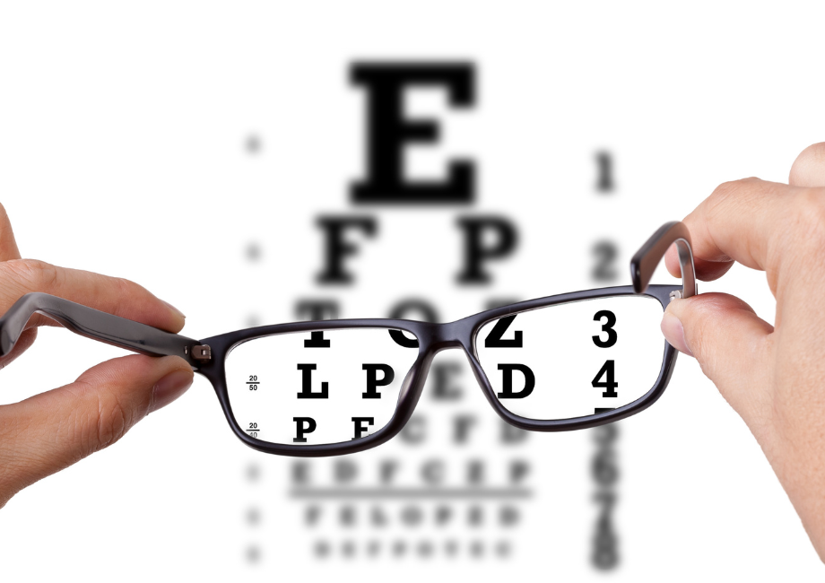Cartilla de Snellen con lentes