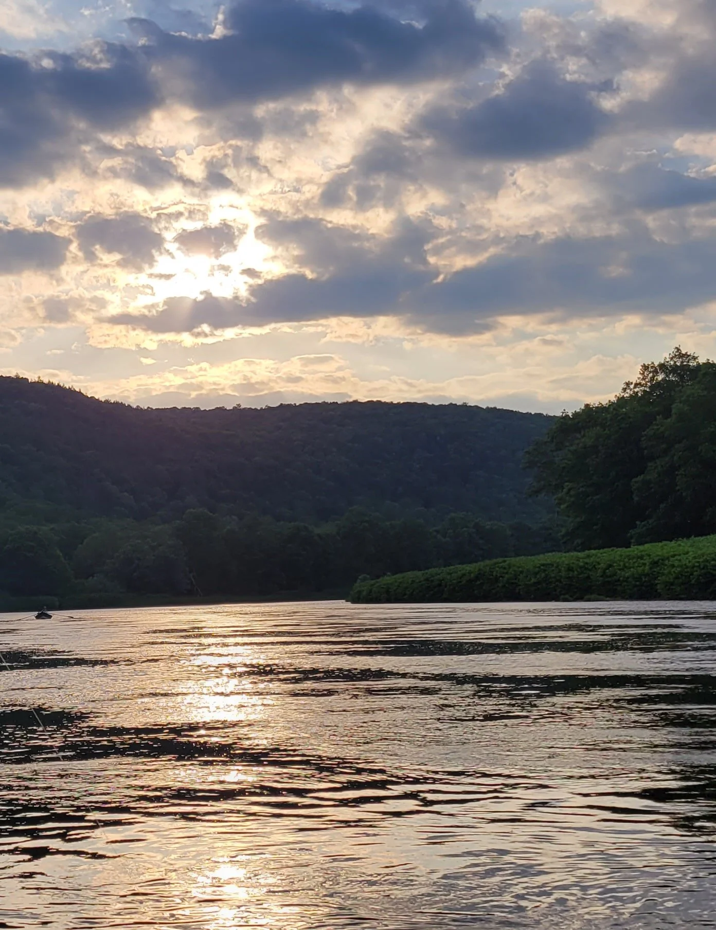 Sunset on the Delaware River, after a long relaxing day of fly fishing for Wild Brown trout.