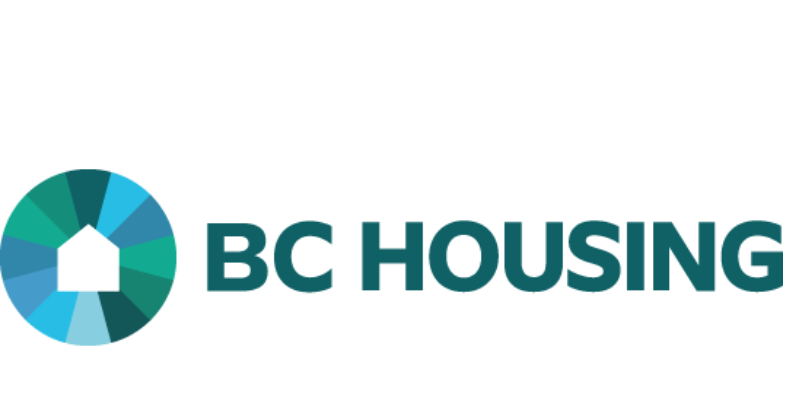 BC Housing logo featuring a colorful circular house icon and the text 'BC HOUSING'