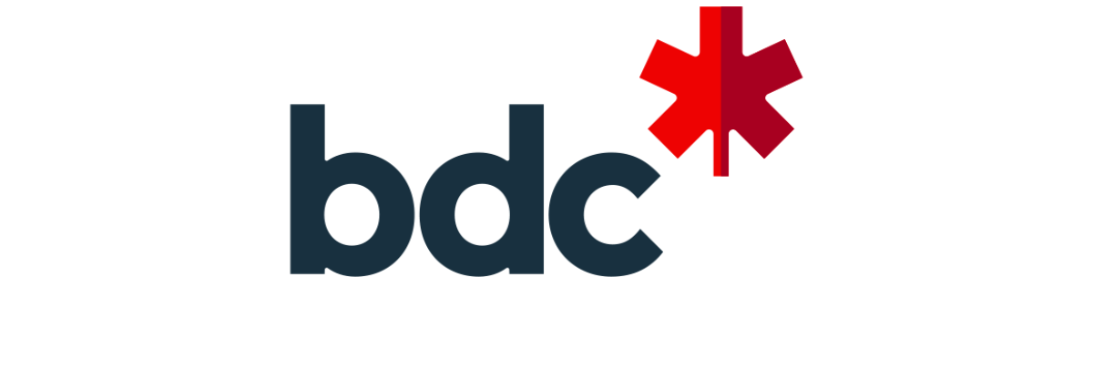 BDC logo with a red medical cross symbol above the letter 'd'