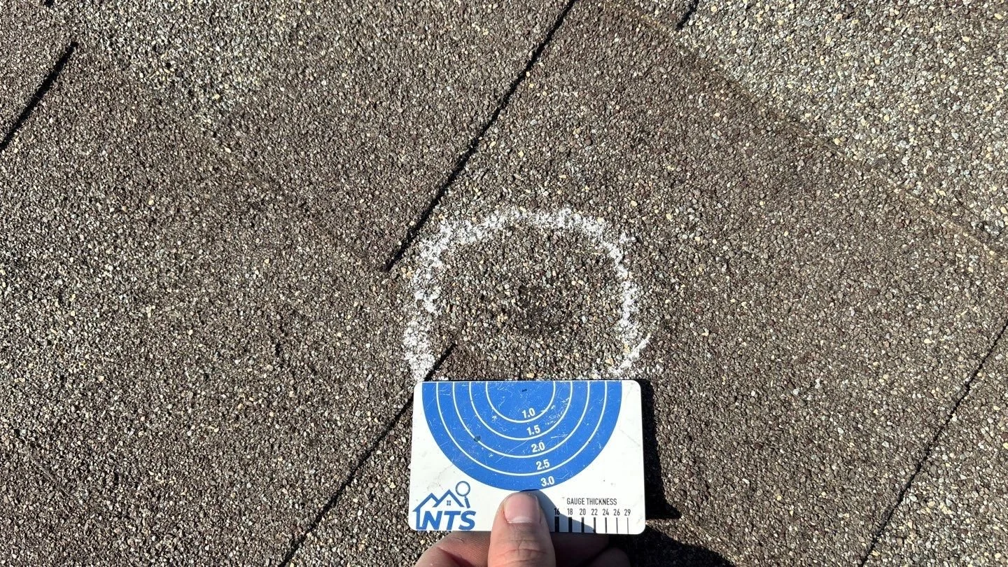 hail damage to asphalt shingle roof 