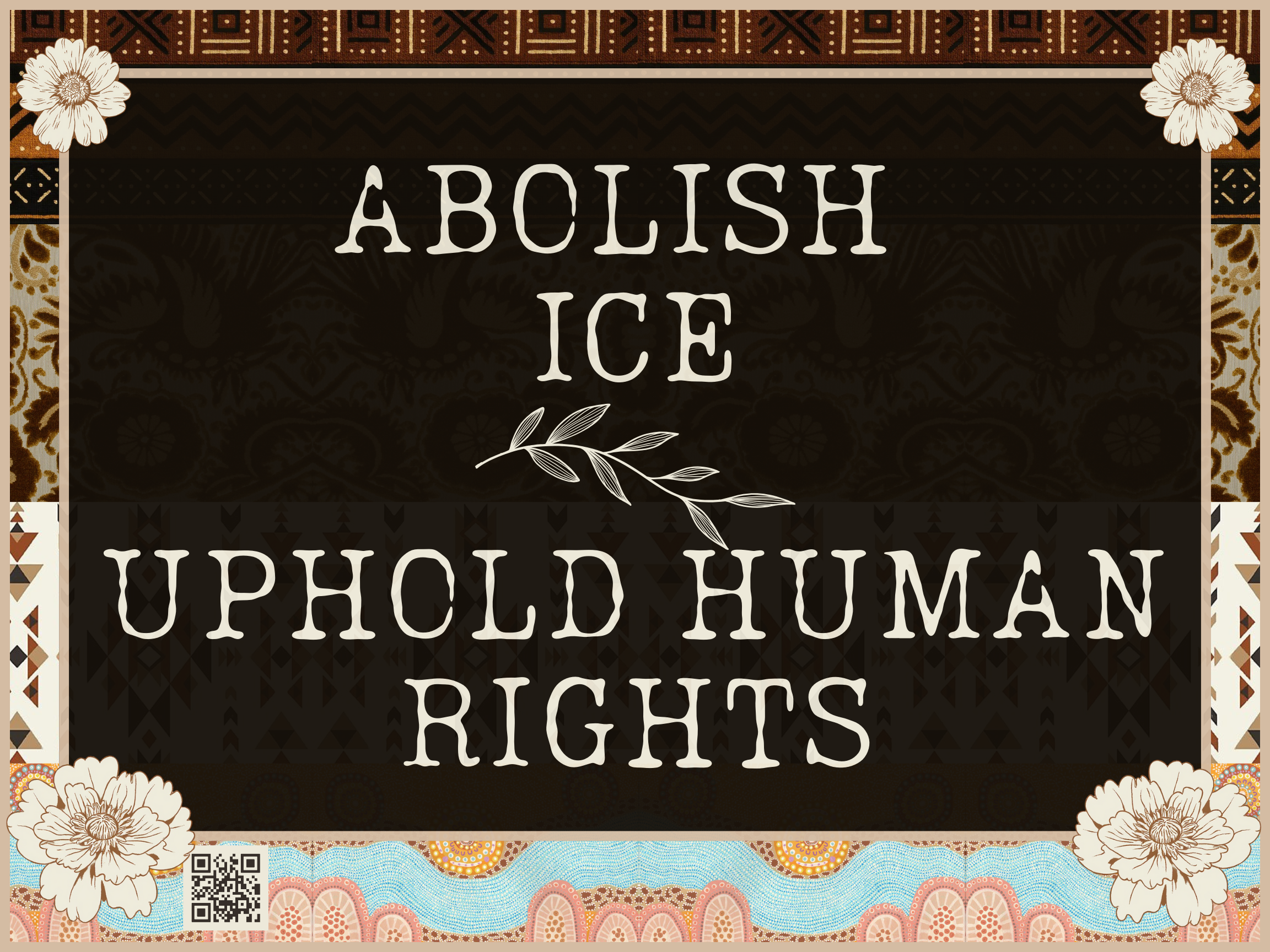 Abolish ICE - Uphold Human Rights Poster, 24"x18" (Landscape)