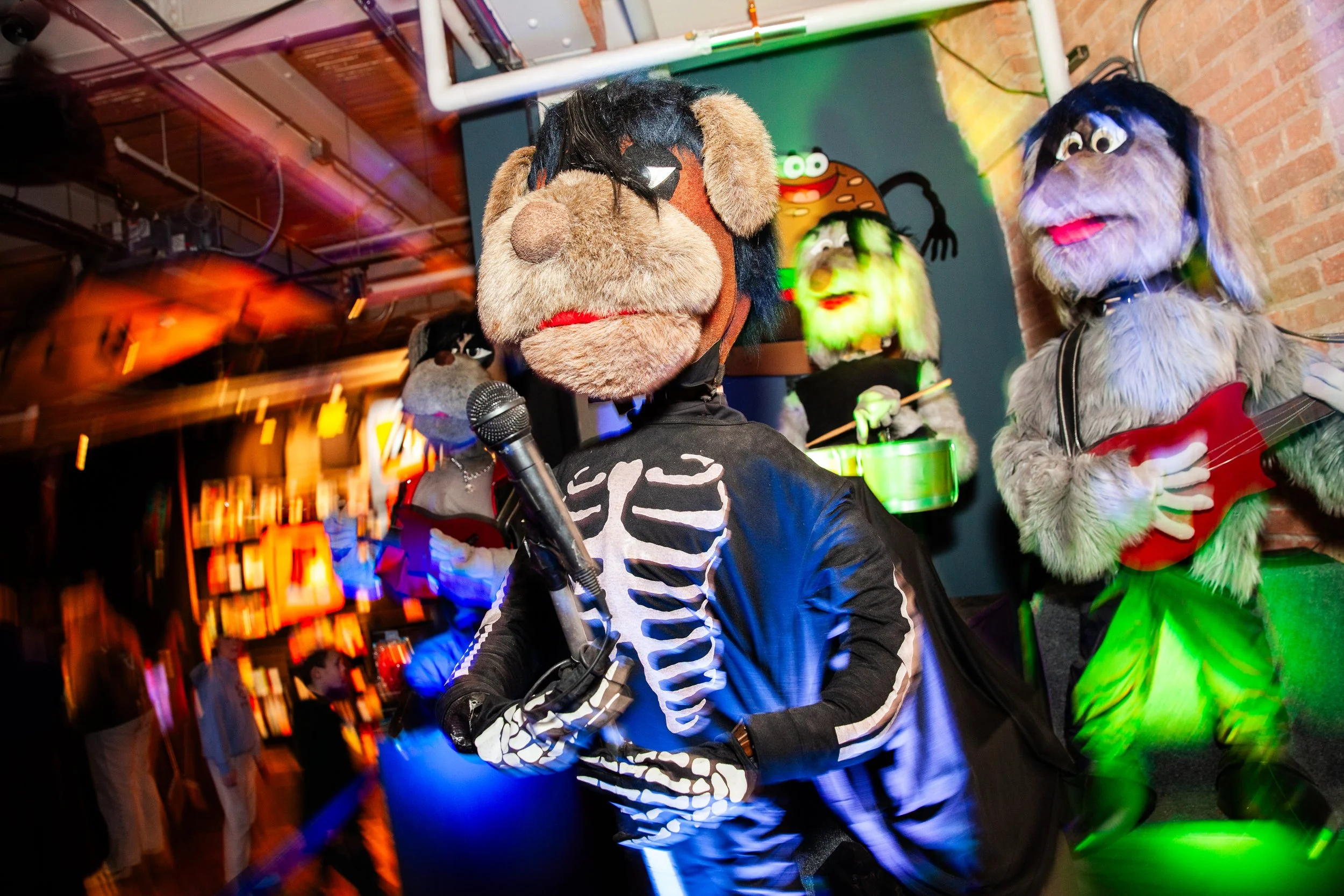 An Animatronic dog band, The Biscuits