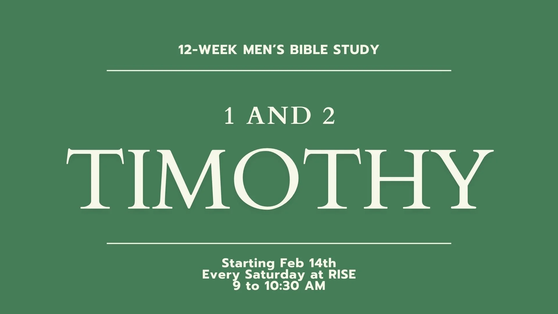 Men’s Bible Study Begins