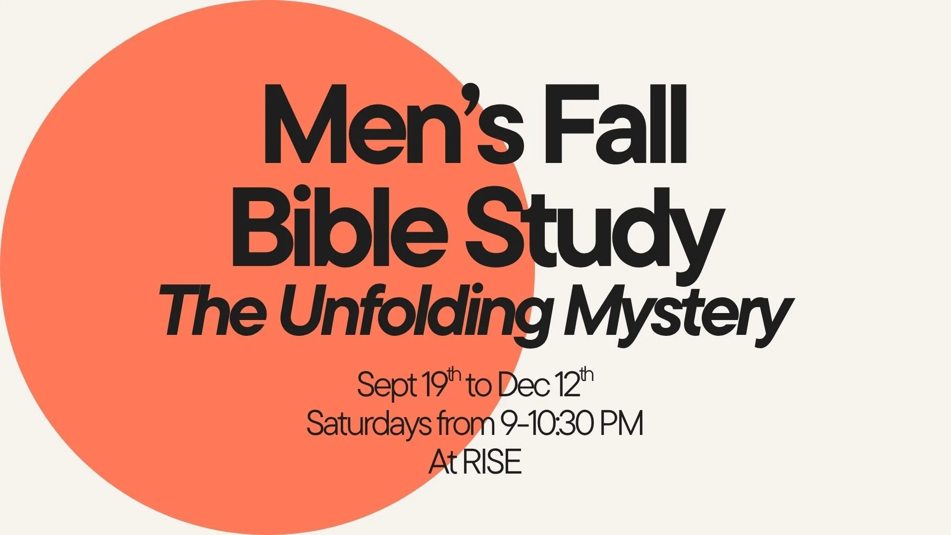Men's Fall Bible Study Begins