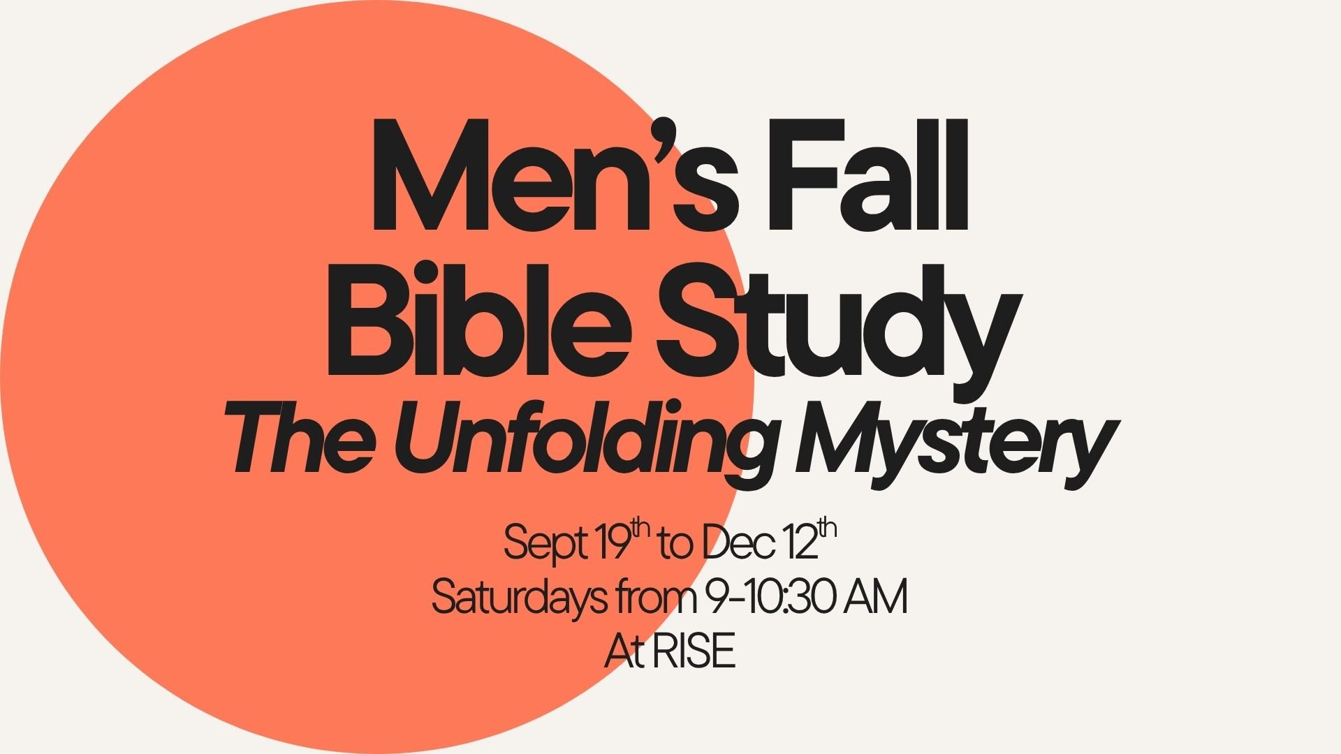 Men's Fall Bible Study Begins