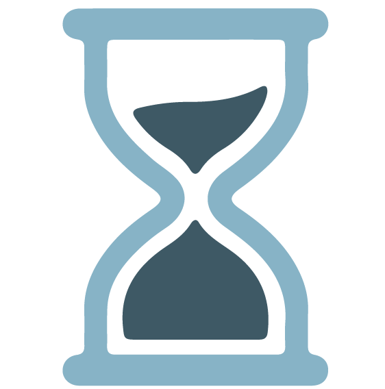 An hourglass illustrating the short amount of time needed for the PAE procedure