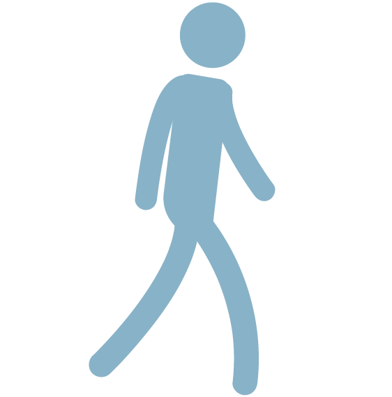 A man walking due to the minimally invasive PAE procedure.