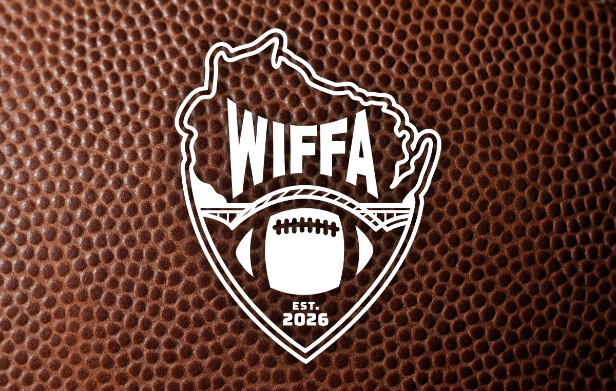 Design portfolio cover for the Wisconsin Flag Football Alliance.
