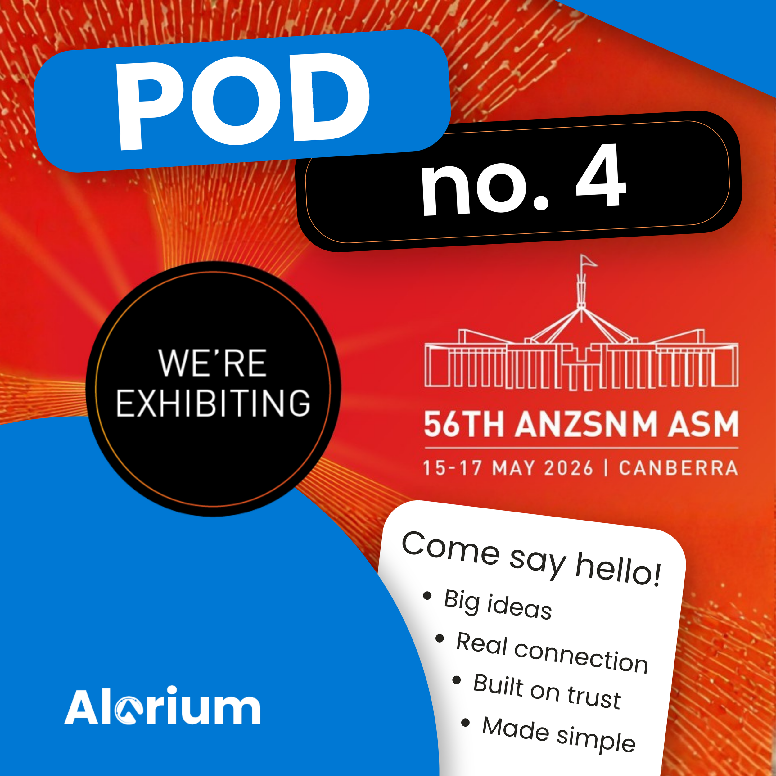 Alorium is heading to ANZSNM 2026 in Canberra.