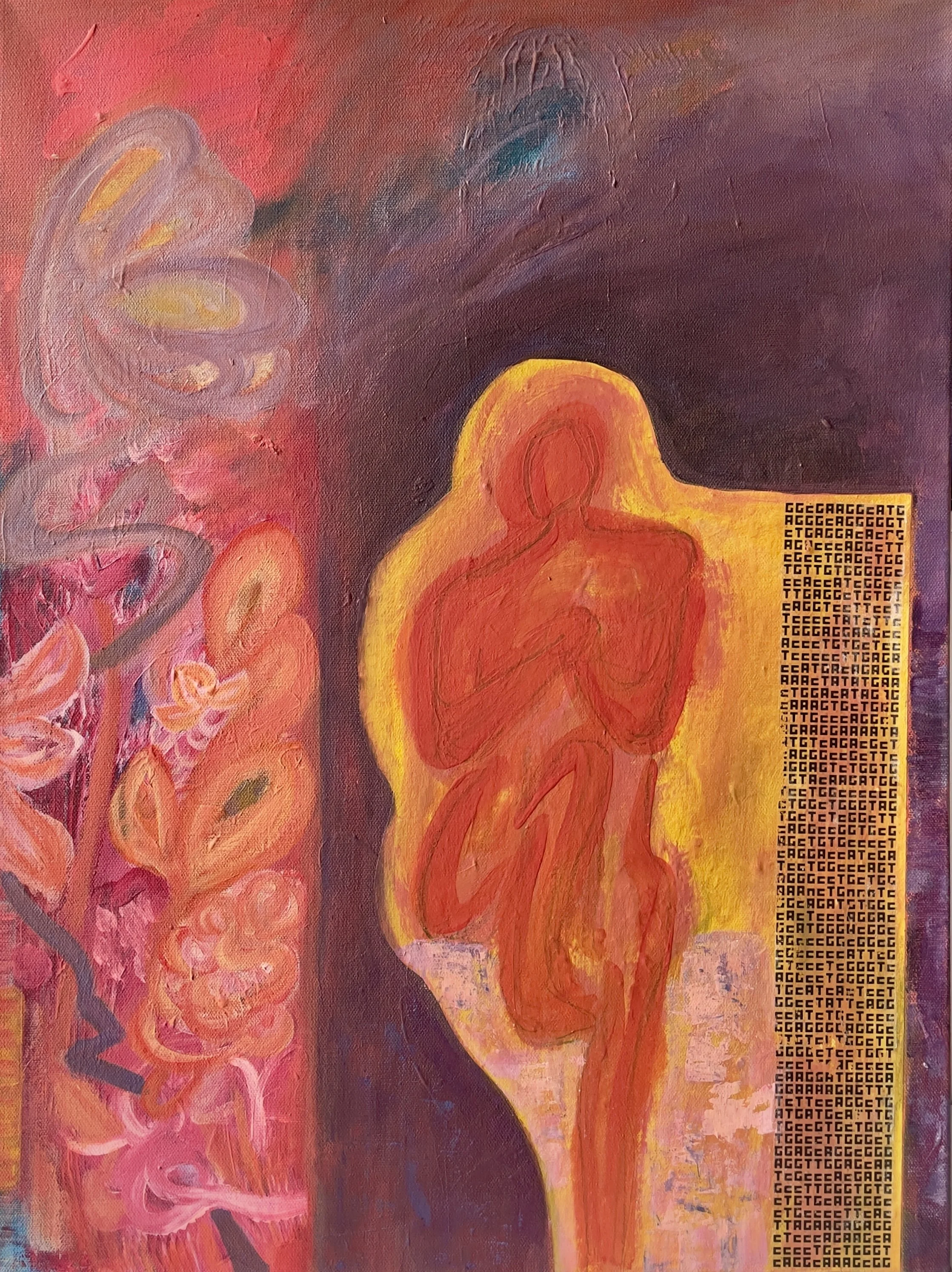 Cipher of Inner Garden, 2026, Acrylic and Mixed Media on Canvas, 18x24 in