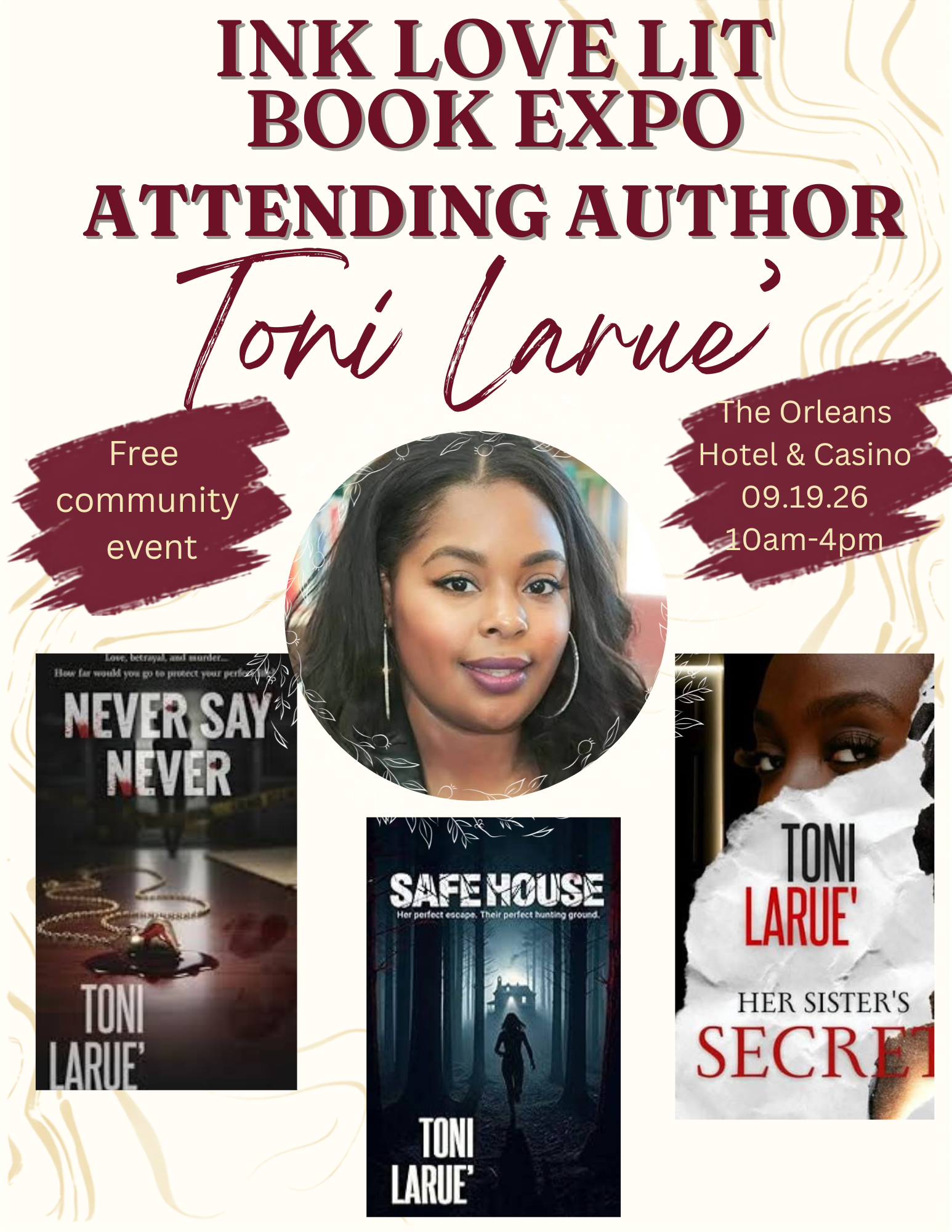 The inaugural Ink Love Lit Book Expo 2026, presented by Ink Love Publishing, takes place on Saturday, September 19, 2026, from 10:00 AM to 4:00 PM at The Orleans Hotel & Casino in Las Vegas, Nevada