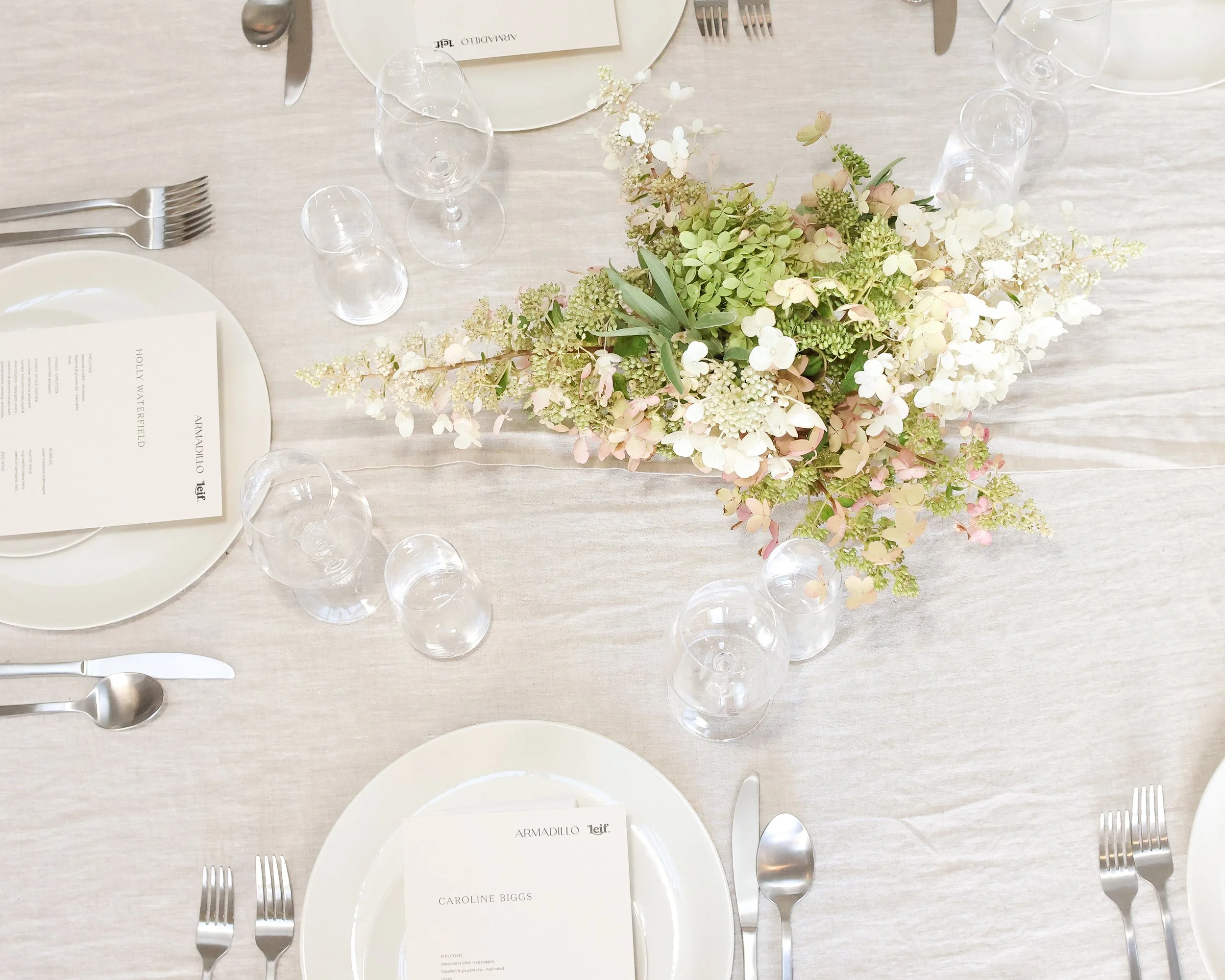 tablescape for brand product launch event