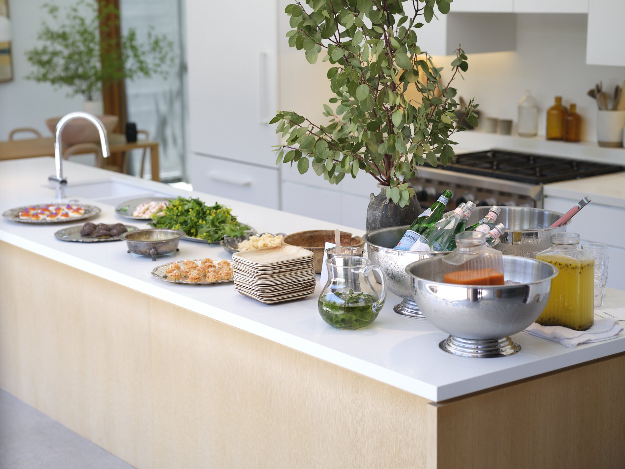 catering spread at house tour event